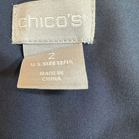 Chico’s Navy Embellished Midi Dress Size 2 12/14 - Picture 9 of 10